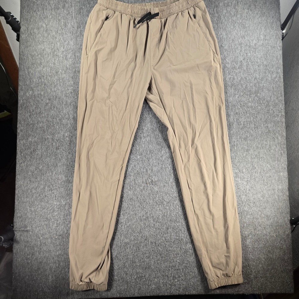 UNRL‎ Performance Pants Mens Large Jogger Tan Athletic Stretch Cuffed Pockets